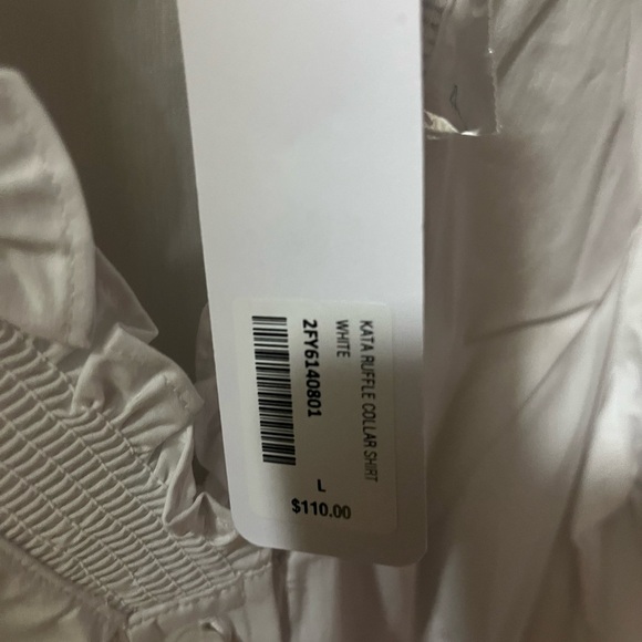 NWT SOFT SURROUNDINGS WHITE BLOUSE, ruffle, pearl buttons. - Picture 5 of 5